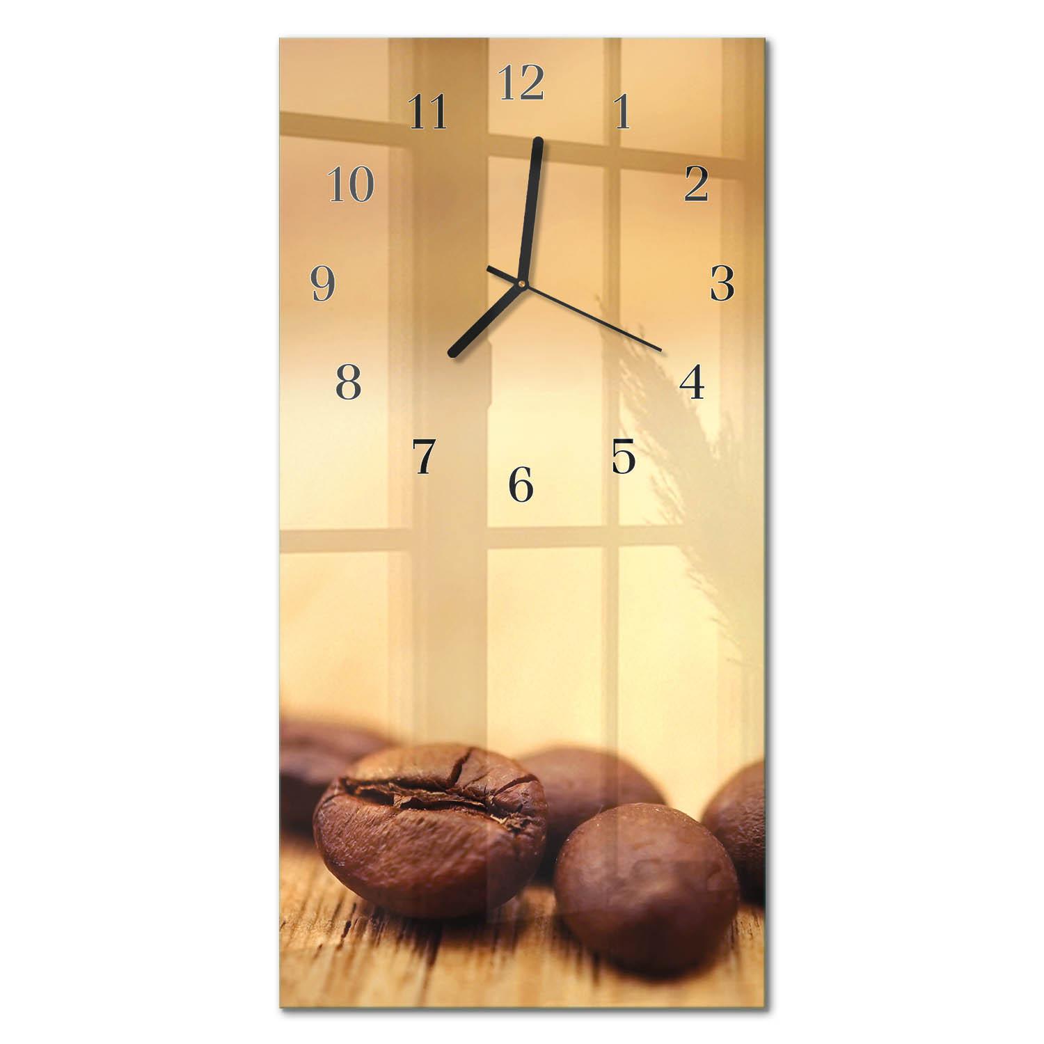 WANDUHR aus Glas 30x60 cm - Bohnen - Braun, Glas (30/60/0.4cm) - TULUP