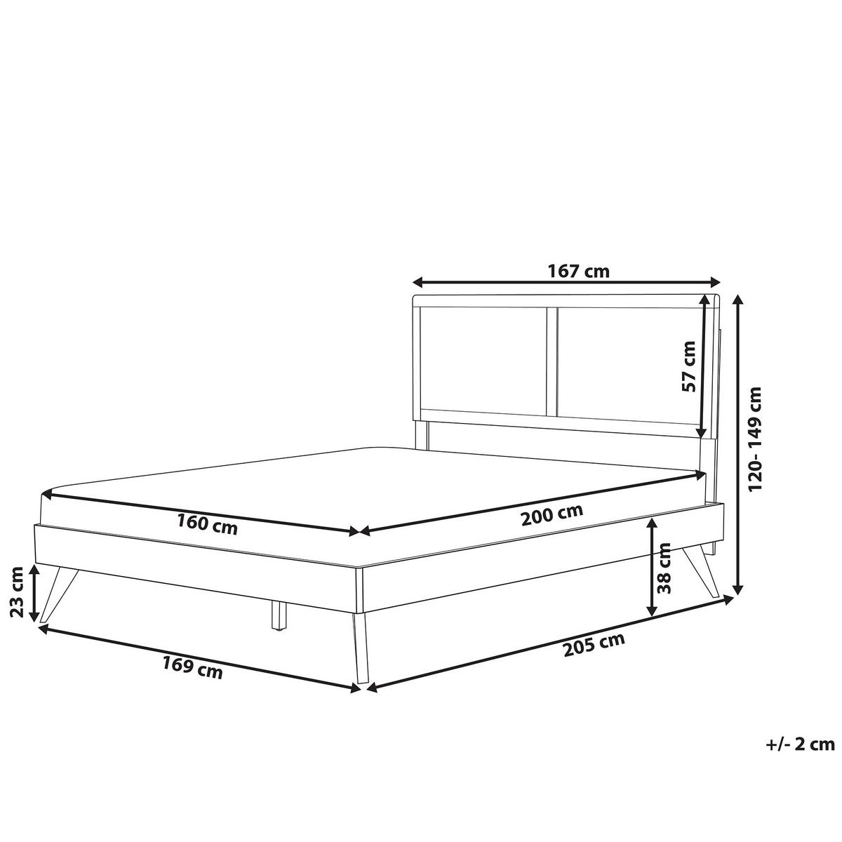 BETT mit Lattenrost 160/200 cm Hellbraun Istres - Hellbraun, Holzwerkstoff (160/200cm) - Beliani