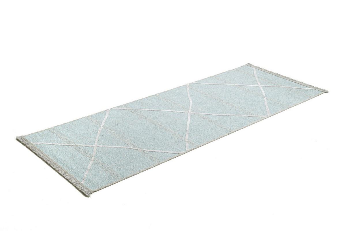 FLACHWEBTEPPICH Braderup 80x200 cm - Hellblau, Textil (80/200cm) - Sansibar SYLT