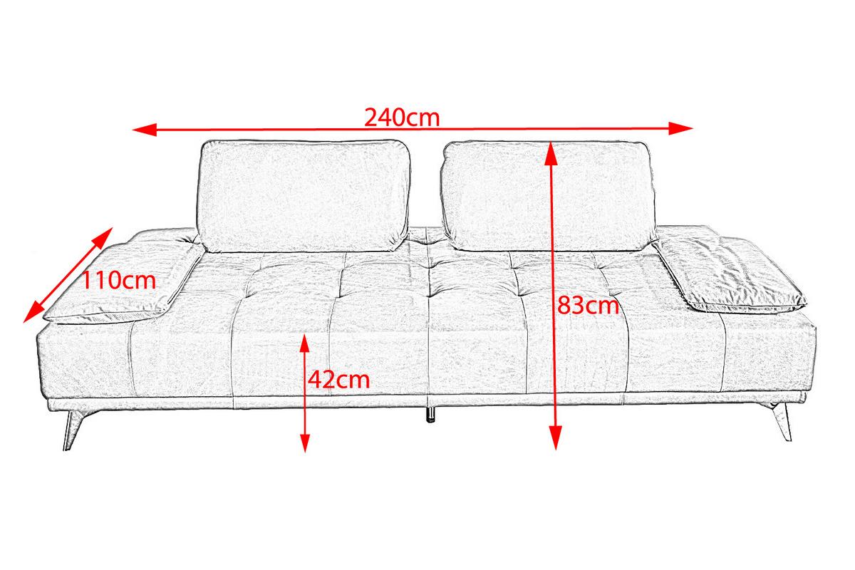 MODULSOFA MIT HOCKER WIOLO 3ER SET Beige Leder - Beige/Silberfarben, Leder/Metall (350/83/350cm) - KAWOLA