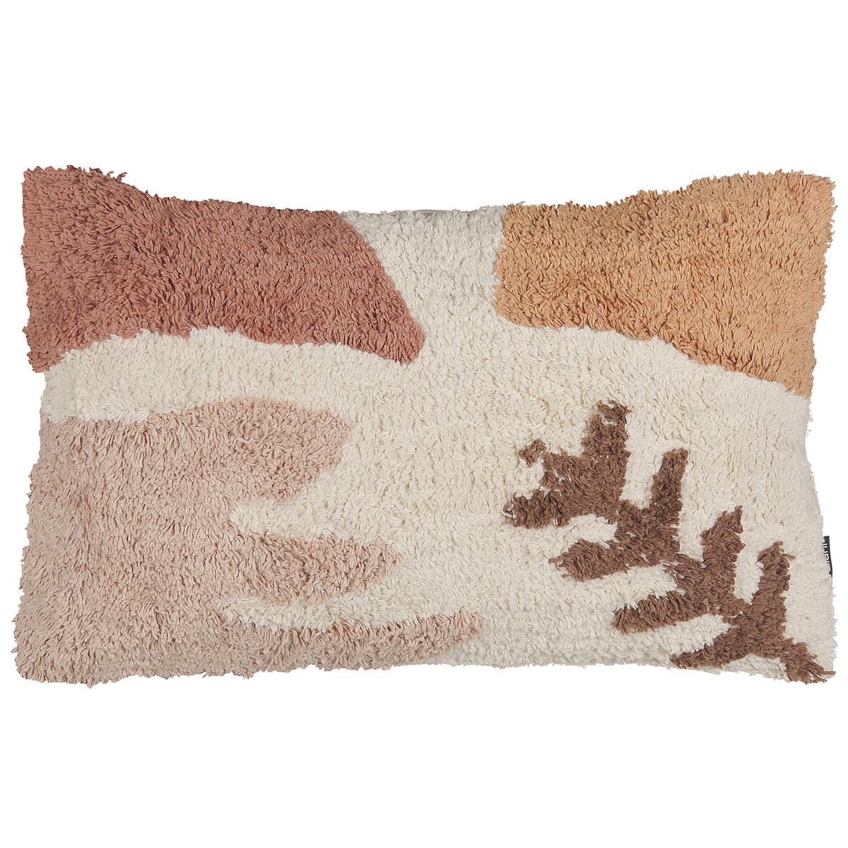 DEKOKISSEN 2er-Set Weiß 30/50 cm Camassia - Pink/Beige, Textil (30/50cm) - Beliani
