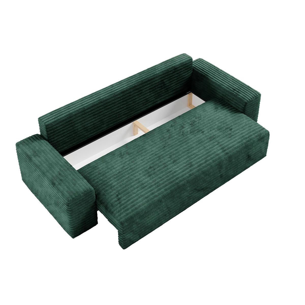 SOFA Fabio 3 Sitzplätze Grün - Grün, Holz (260/82/102cm) - Petits-meubles