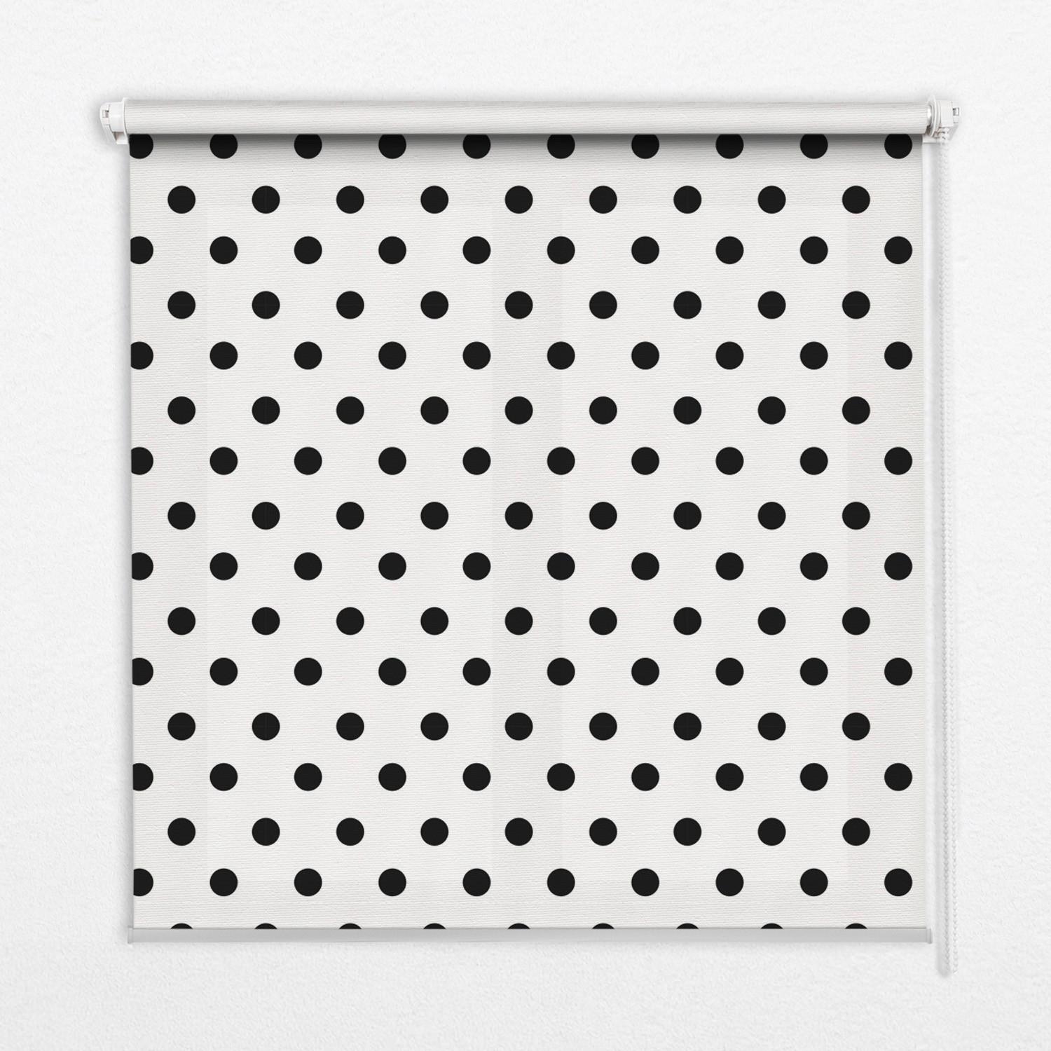 INNENROLLO - Fensterrollo - Rollo - 100x180 cm - Schwarze Punkte - Schwarz, Kunststoff (100/180/0.5cm) - TULUP