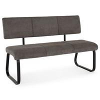 ESSZIMMERBANK VILAS schwarz, dunkelgrau - Schwarz, Textil/Metall (136/89/59cm) - IDIMEX