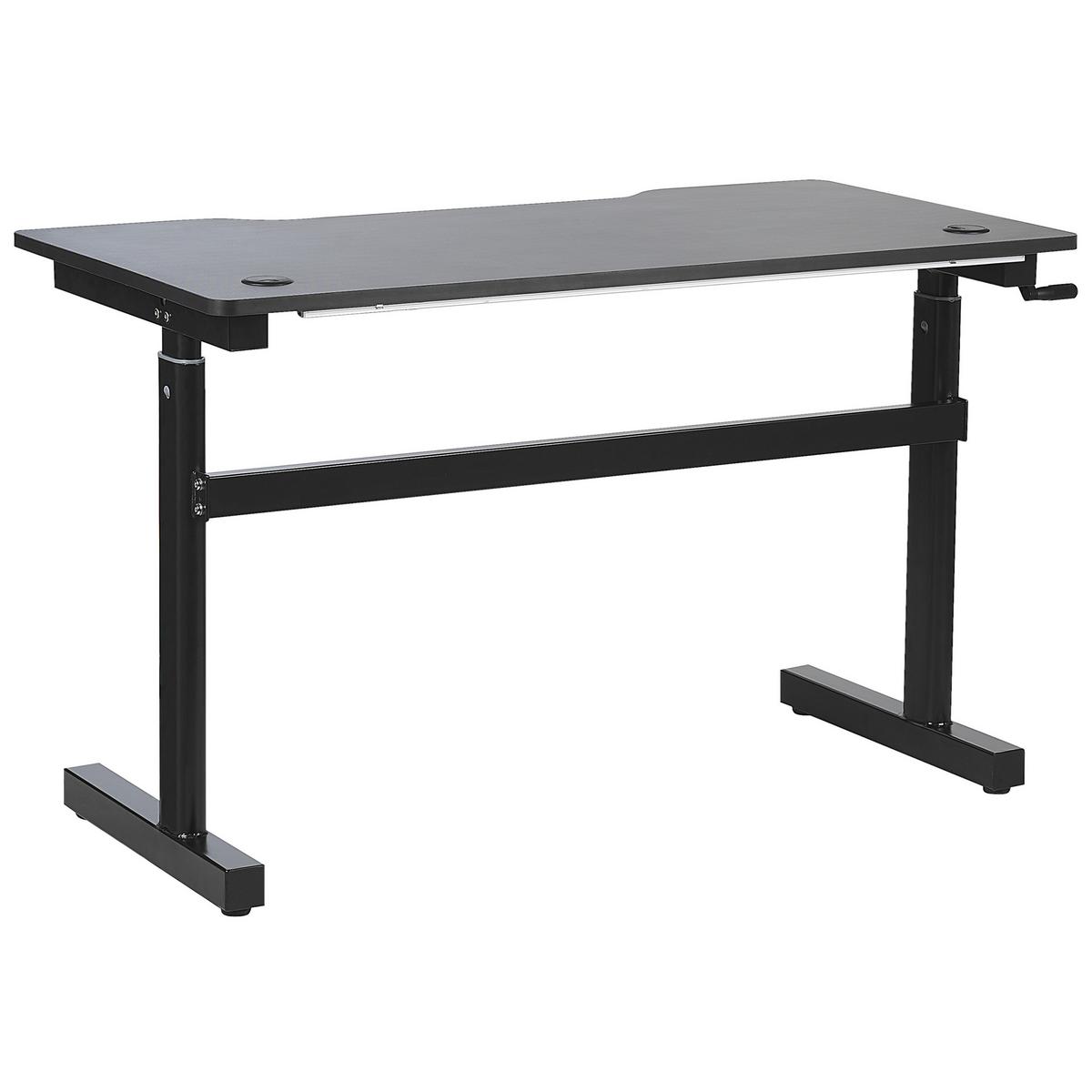 SPIELTISCH schwarz 120/60/72-114 cm Durbin - Schwarz, Holzwerkstoff (60/120/72cm) - Beliani