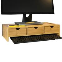 MONITORSTÄNDER mit Schubladen BBF03-N - Ahornfarben, Fell (25/51/11.5cm) - SoBuy
