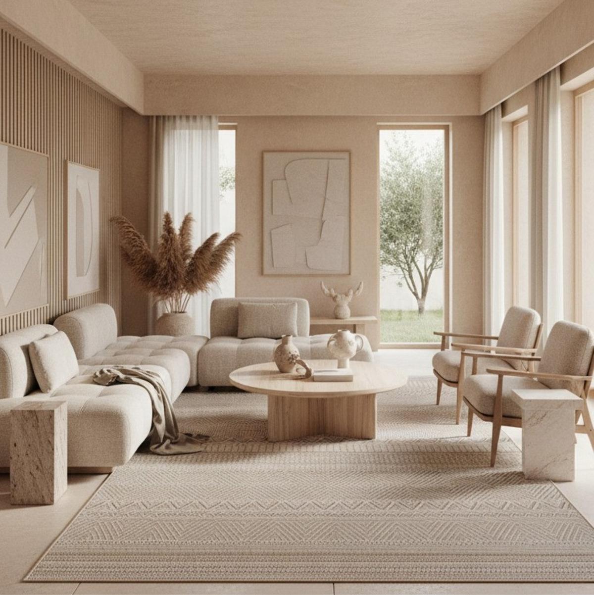 TEPPICH Outdoor VENTOUX in Beige, im Ethno-Stil, 240 x 340 cm - Beige, Textil (340/240cm) - KADIMA DESIGN