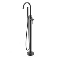 BADEWANNENARMATUR Fuji freistehend Schwarz Matt - Schwarz, Metall (16/115/22cm) - Badplaats