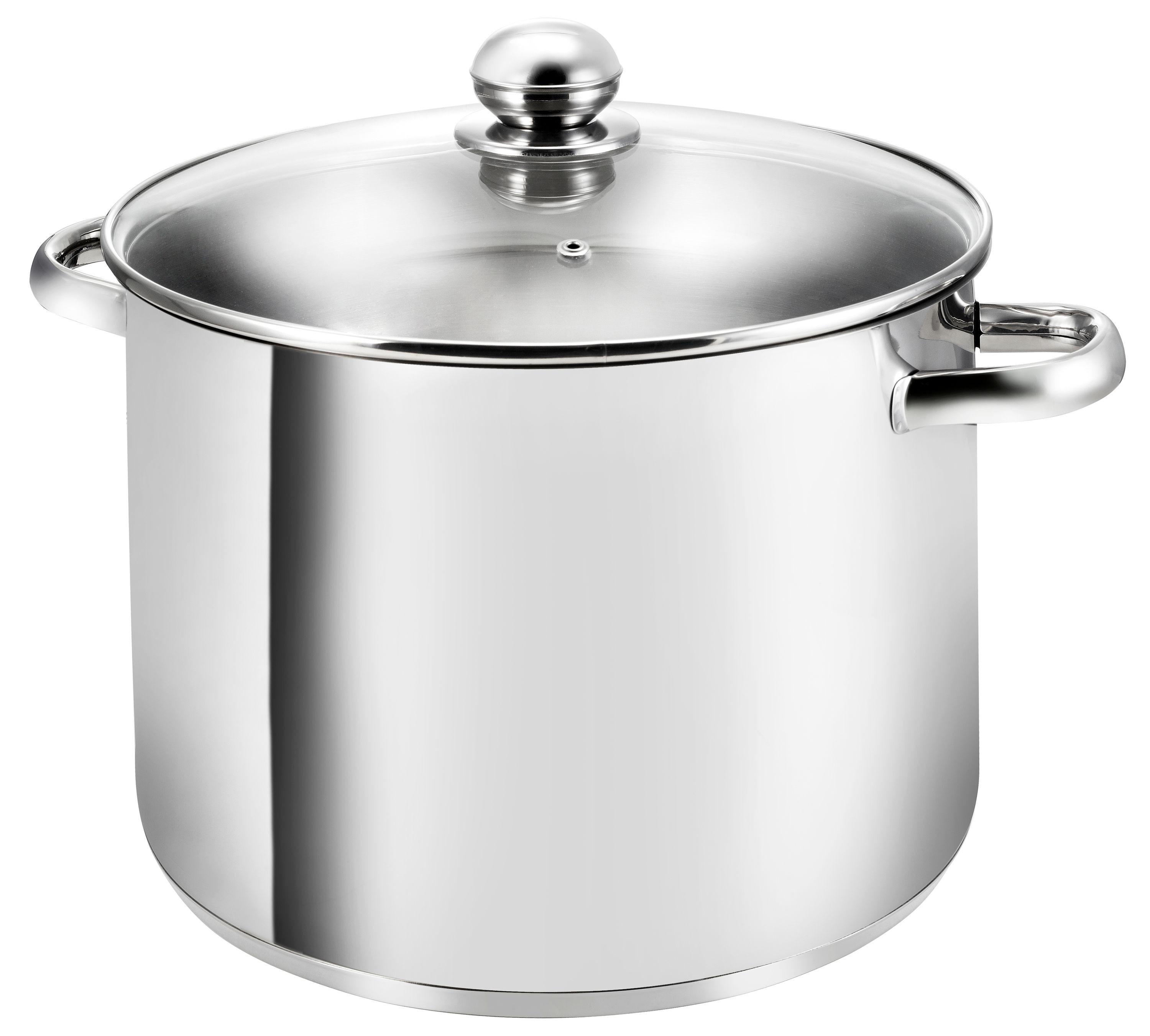 KOCHTOPF Grandis, Edelstahl, Induktion, 15 Liter, Ø 30 cm, Höhe 22 cm - Edelstahlfarben, Metall (30cm) - KOPF