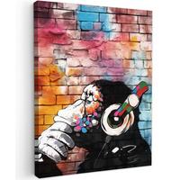 LEINWANDBILD Affe - Graffiti - Musik Room Decor 30x40 cm - Multicolor, Textil (30/40cm) - MuchoWow