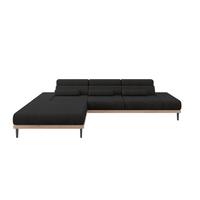 ELEKTRISCHES ECKSOFA Links MONA 316x205x85 Schwarz Velours - Schwarz/Graphitfarben, Holzwerkstoff/Textil (316/205cm) - ALTDECOR