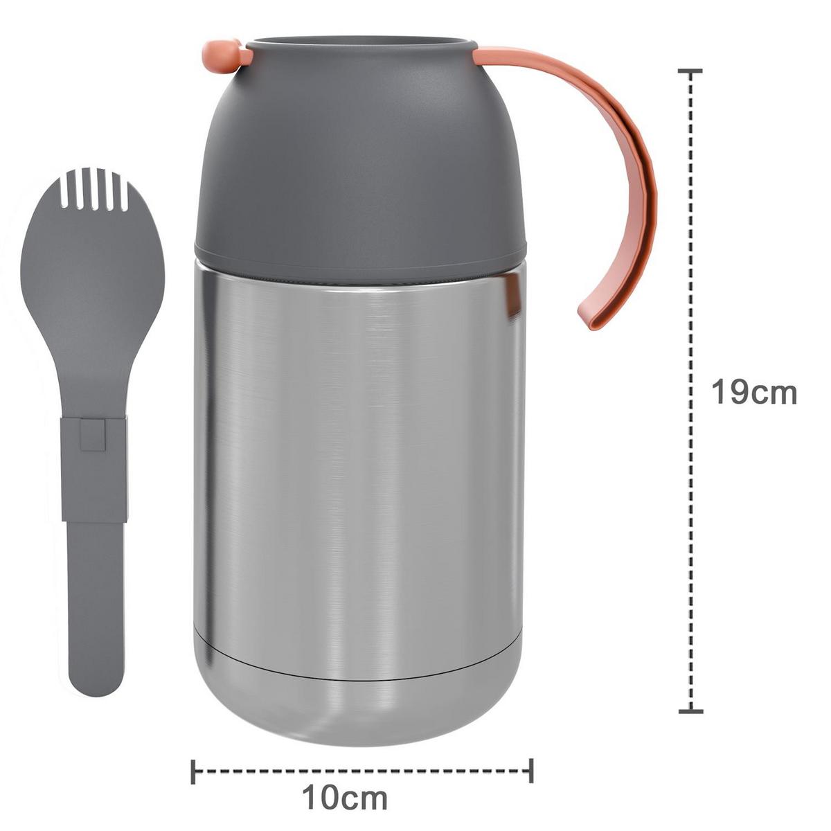 THERMOBEHÄLTER 650ml Auslaufsicher - Grau, Metall (0.65L) - Intirilife
