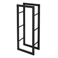 KAMINHOLZREGAL 40x100x25cm rechteckig Schwarz aus Stahl - Schwarz, Metall (25/100/40cm) - ML-DESIGN