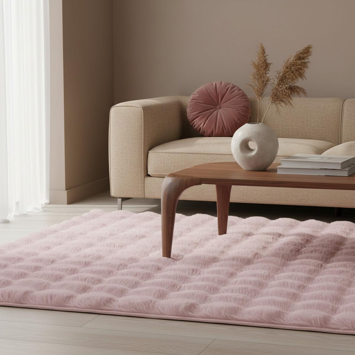 HOCHFLORTEPPICH Waschbar NAUDERS, einfarbig, Rosa, 80 x 250 cm - Rosa, Textil (250/80cm) - KADIMA DESIGN