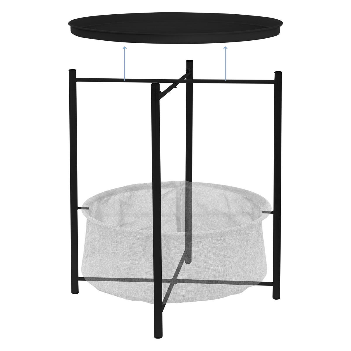 BEISTELLTISCH rund Ø46 x 51 cm Schwarz aus Metall - Schwarz, Metall (46/46/51cm) - ML-DESIGN