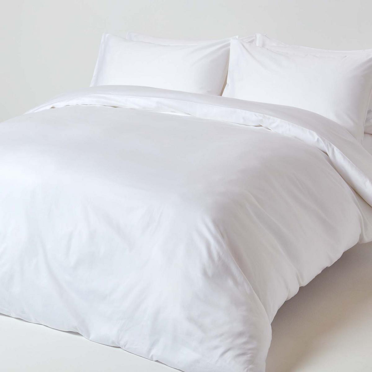BIO-SPANNBETTLAKEN extra hoch, 100% Baumwoll-Satin - Weiß, Textil (140/190cm) - Homescapes