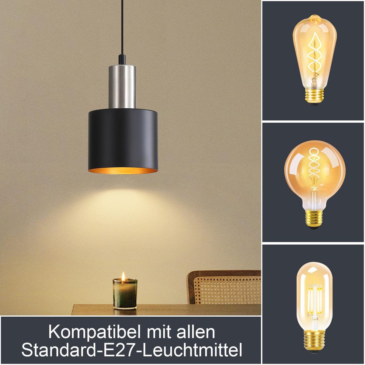 PENDELLEUCHTE Markowitz 10/10/173.5 cm - Schwarz, Metall (10/10/173.5cm) - Nettlife