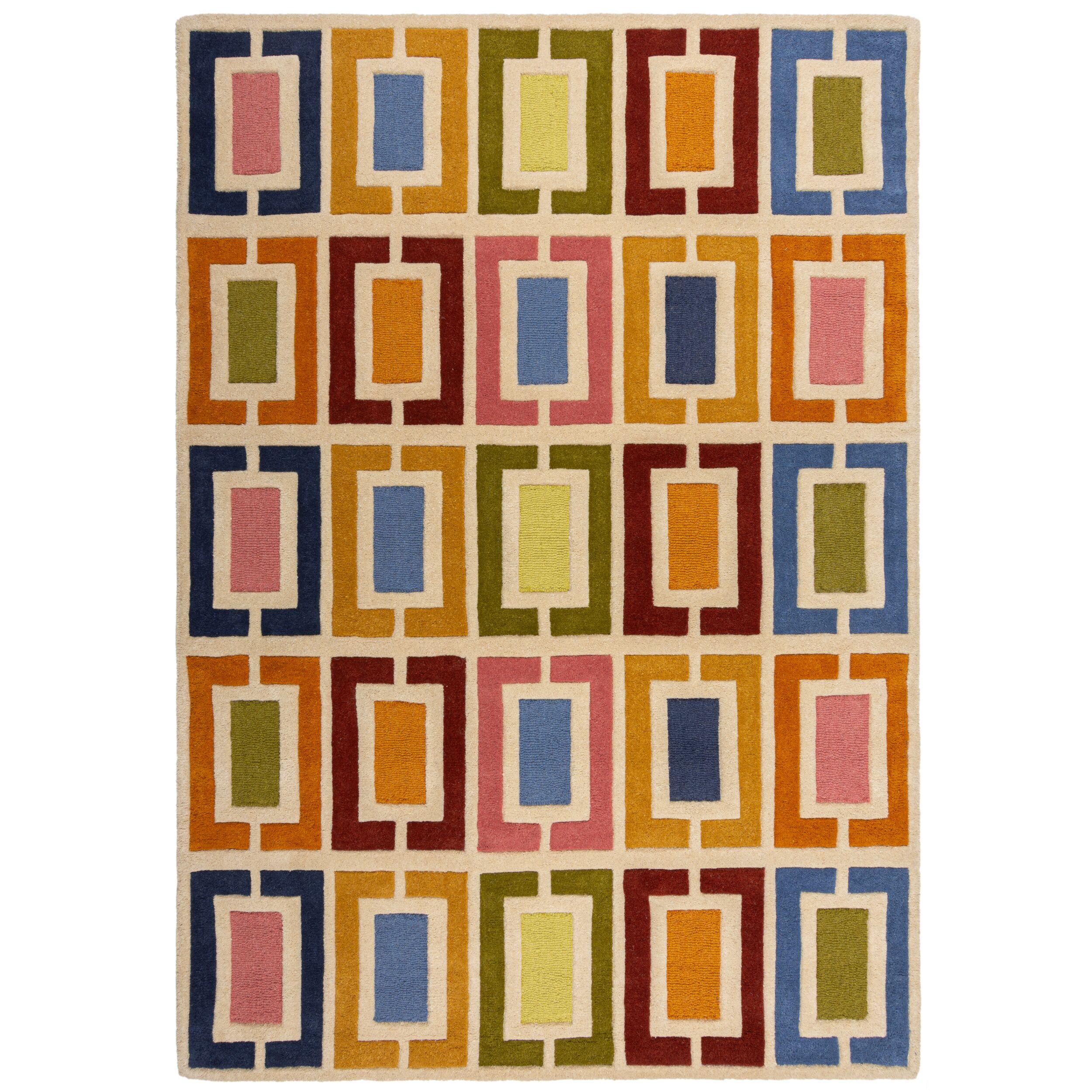WOLLTEPPICH DERWENT, geometrisch, Orange-Bunt, 160 x 230 cm - Multicolor, Textil (230/160cm) - KADIMA DESIGN