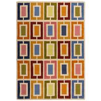 WOLLTEPPICH DERWENT, geometrisch, Orange-Bunt, 160 x 230 cm - Multicolor, Textil (230/160cm) - KADIMA DESIGN