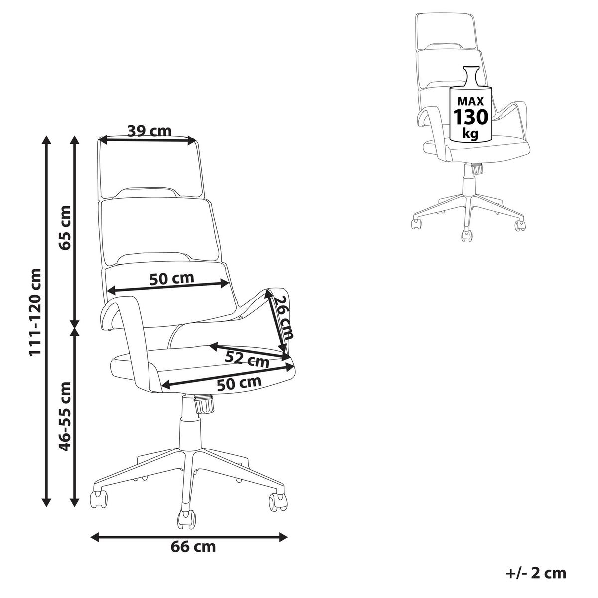BÜROSTUHL Taupe Grandiose - Taupe, Textil (66/111/52cm) - Beliani