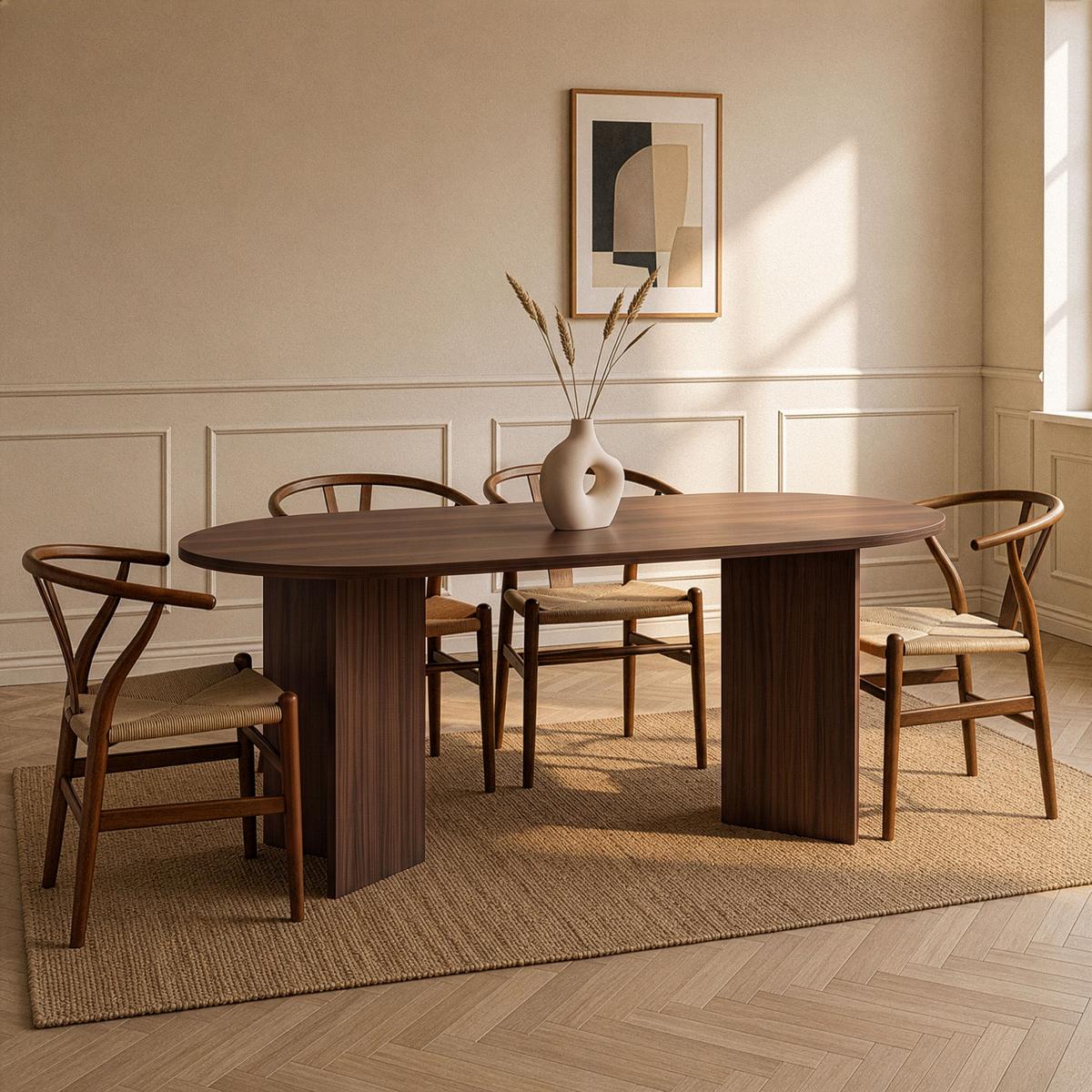 ESSTISCH mit abgerundeten Kanten sable 180/75/89,5 cm - Naturfarben, Holzwerkstoff (96/89.5/75cm) - Calicosy