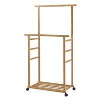 ROLLGARDEROBE Ilmajok - Naturfarben, Holz (70/147/36cm) - [en.casa]