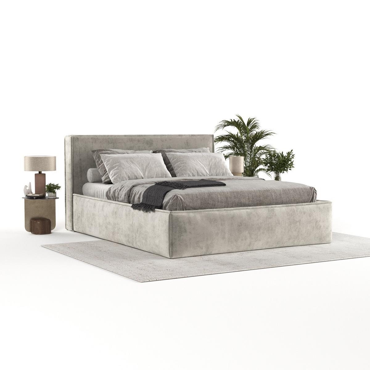 POLSTERBETT Sato mit Stauraum 180/200 cm Beige im Terra NW Stoff - Greige/Schwarz, Holz/Holzwerkstoff (180/200cm) - AltaBeds