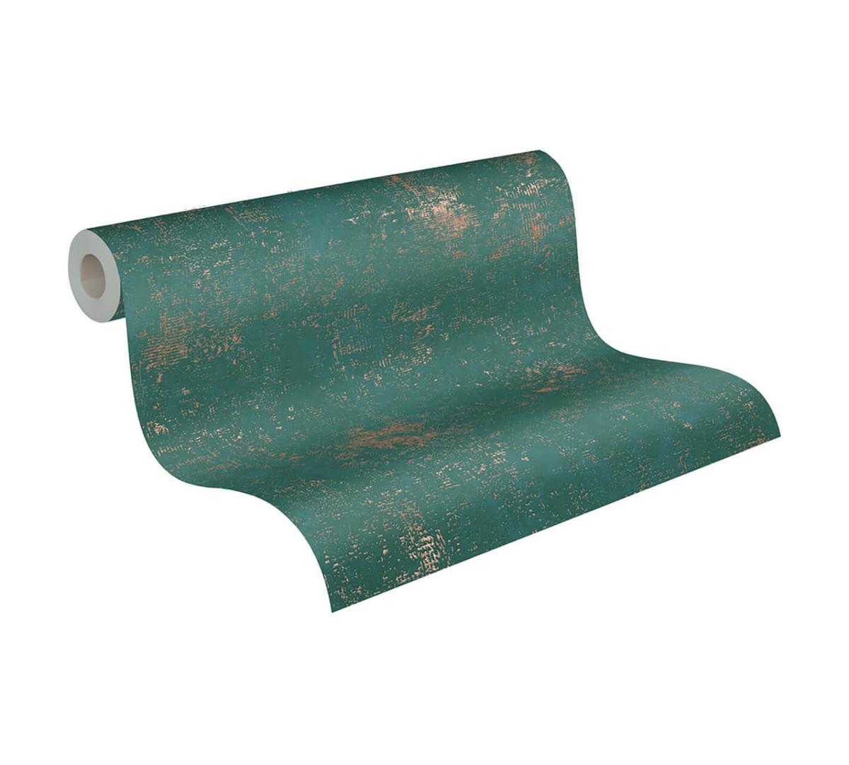 VLIESTAPETE Grün 53/1005 cm - Goldfarben, Textil (53/1cm) - KUNSTLOFT