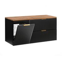 WASCHTISCHUNTERSCHRANK 120.8cm Adriel Schwarz und Holz - Schwarz, Holzwerkstoff (120.8/59/46cm) - Petits-meubles
