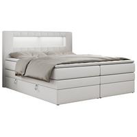 BOXSPRINGBETT GOLD-5 KING LED 120/200 Weiß Kunstleder - H4 - Weiß, Holz/Textil (120/200cm) - MKS