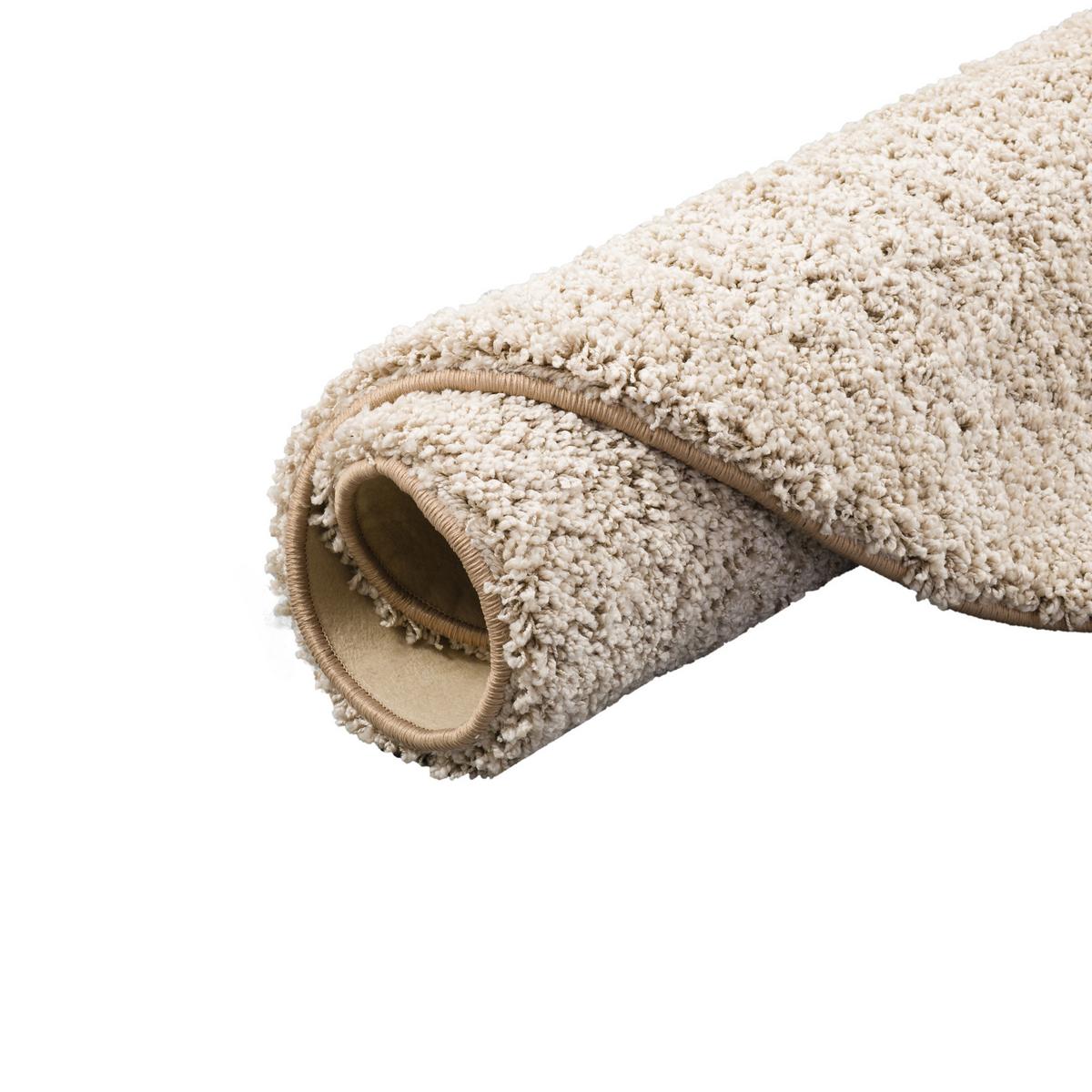 LUXUS HOCHFLOR LANGFLOR TEPPICH MILANO RUND - Beige, Textil (100/100cm) - Snapstyle