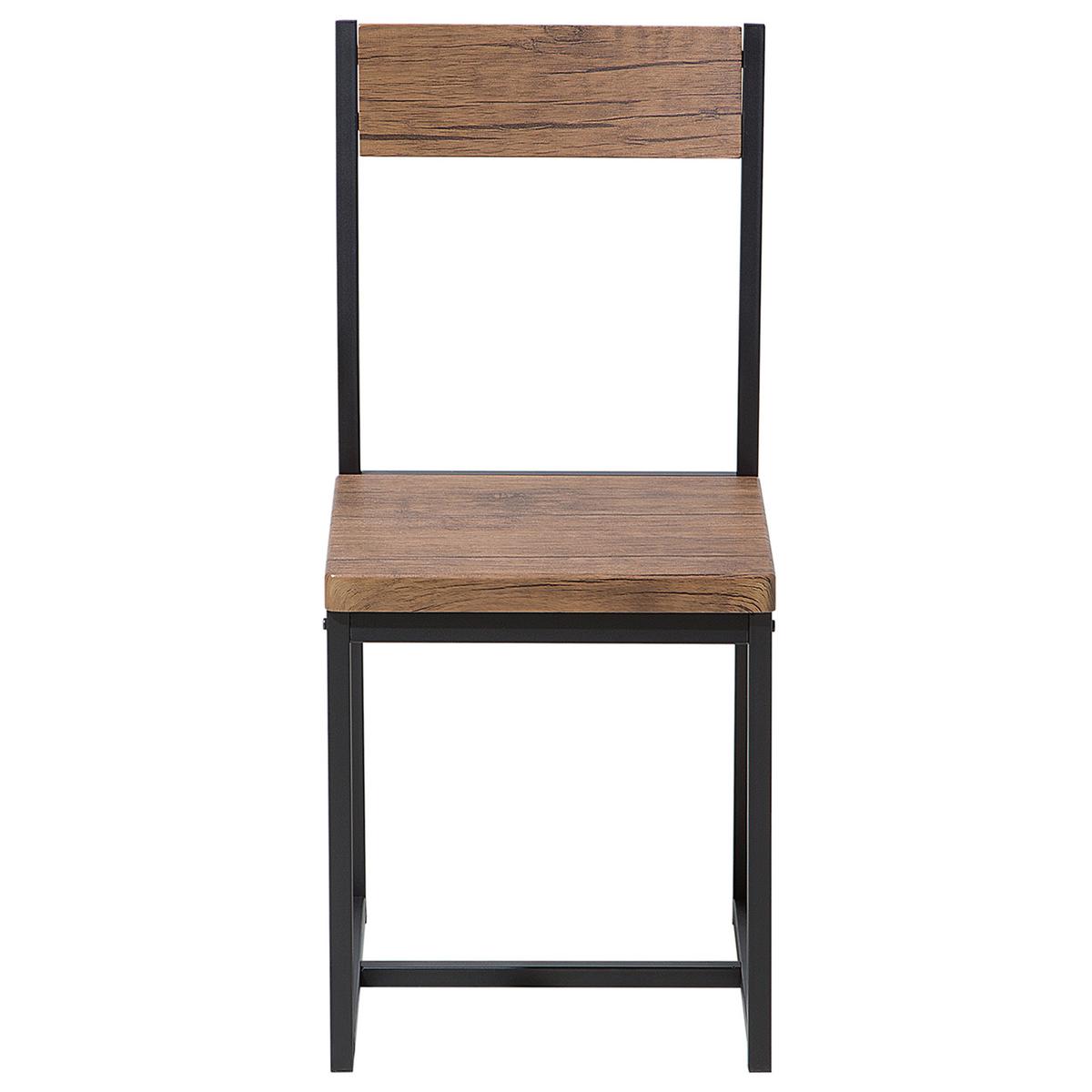 ESSZIMMERSTUHL-SET 6 Holzwerkstoff Dunkler Holzfarbton Laredo - Dunkelbraun, Holzwerkstoff/Metall (38/86/42cm) - Beliani