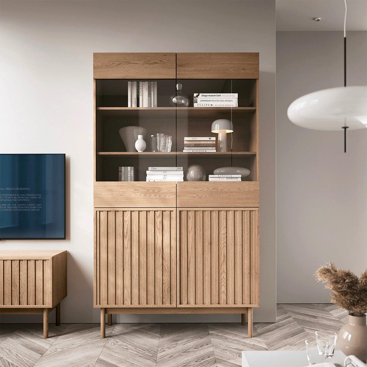 GESCHIRRSCHRANK Idor Holz - Braun, Holzwerkstoff (106/183.1/36.8cm) - Petits-meubles