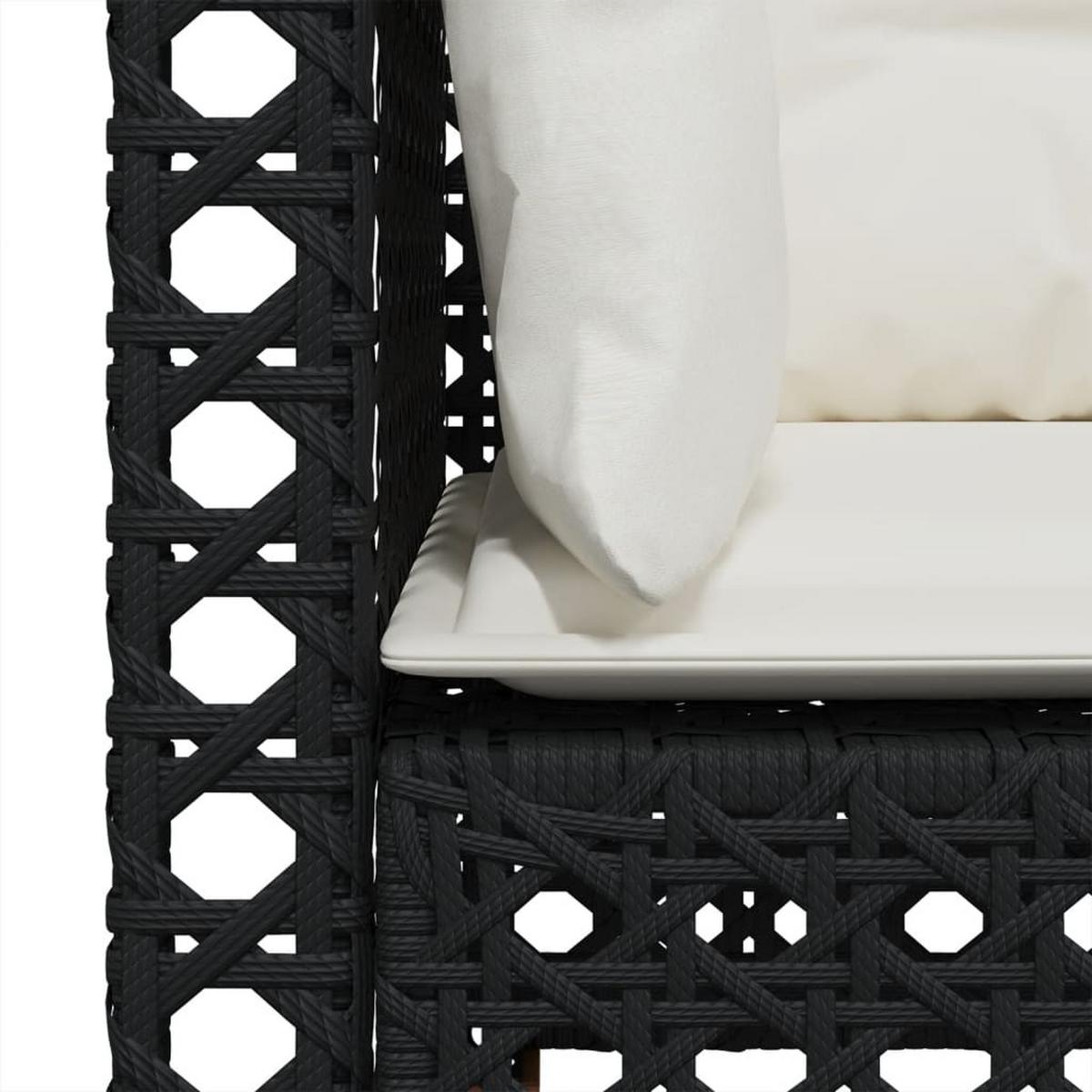 GARTENSOFA LYVOM 127/62/63.5 cm （2-SITZER） - Schwarz, Holz (127/62/63.5cm) - ZMH