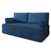 BETTSOFA SILAR aus Schaumstoff Kordstoff Blau Schlaffunktion - Blau, Textil (170/86/80cm) - MASSENO
