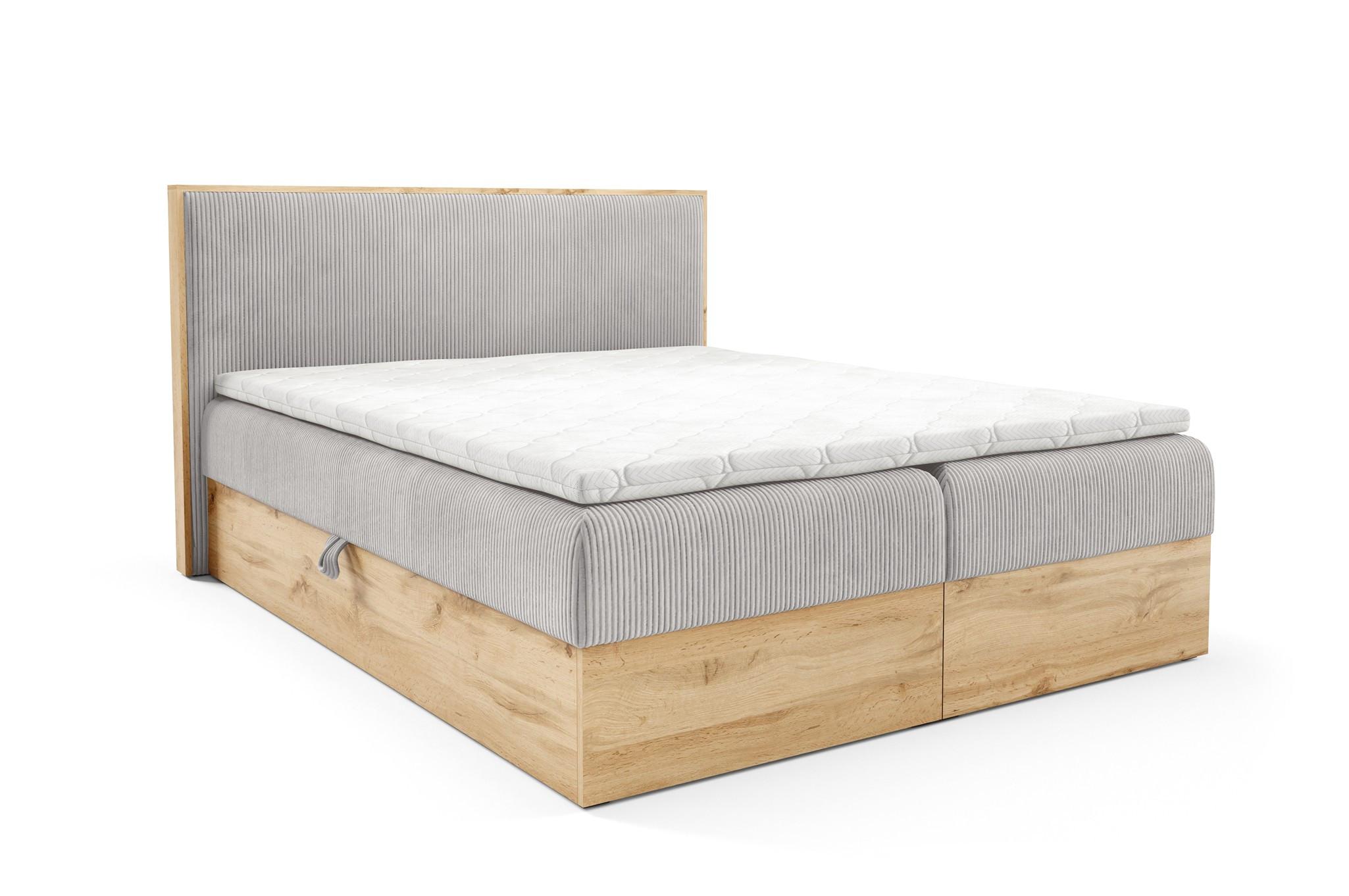 BOXBETT Roland Premium - Hellgrau, Holzwerkstoff/Textil (160/200cm) - Fun Möbel