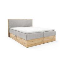BOXBETT Roland In überlänge - Hellgrau, Holzwerkstoff/Textil (180/220cm) - Fun Möbel