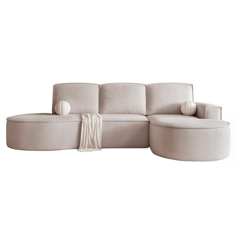 ECKSOFA SOFIA mit Schlaffunktion und Bettkasten Beige - Beige, Holzwerkstoff/Kunststoff (277/157cm) - Idohome