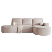ECKSOFA SOFIA mit Schlaffunktion und Bettkasten Beige - Beige, Holzwerkstoff/Kunststoff (277/157cm) - Idohome