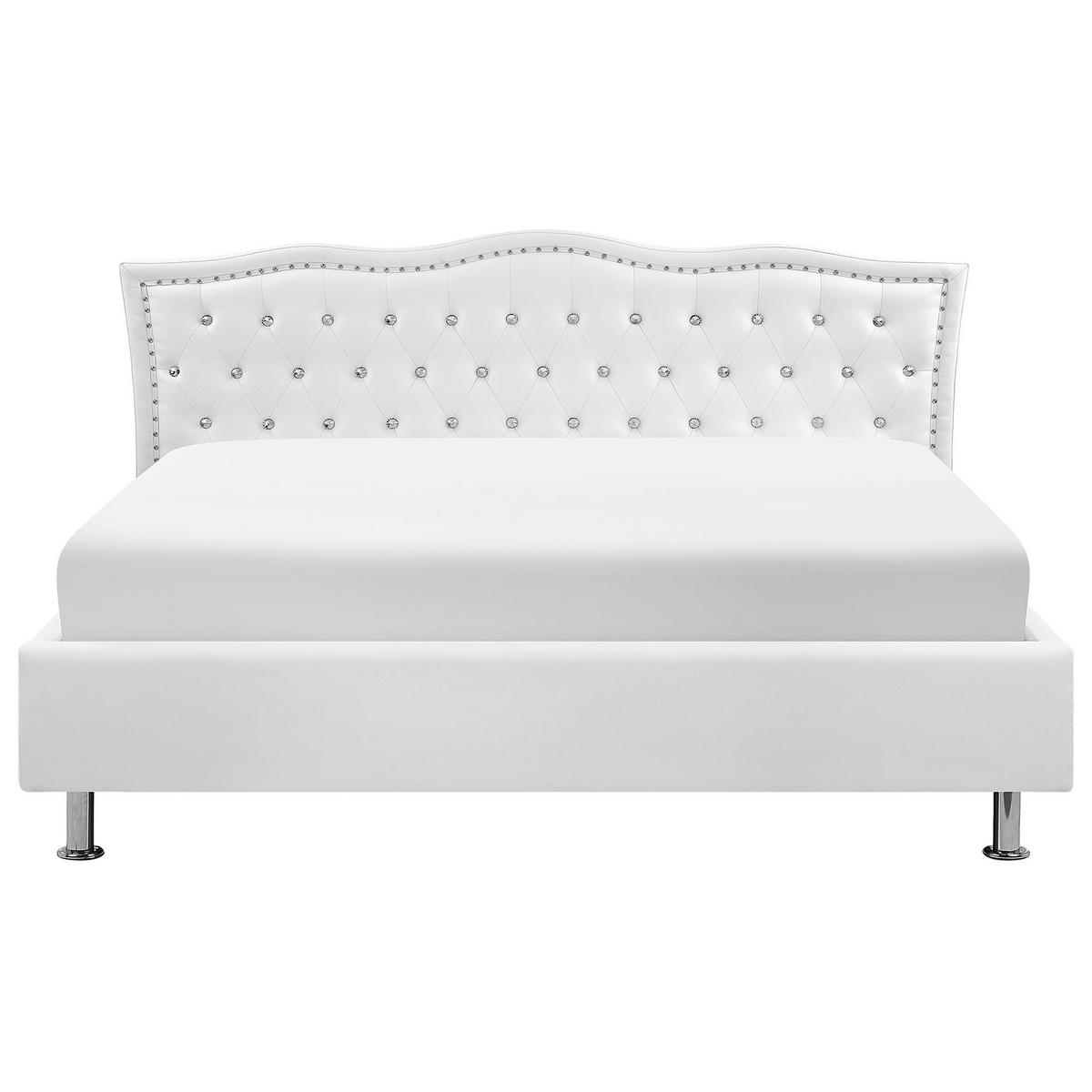 BETT 180/200cm Weiß Metz - Weiß, Textil (180/200cm) - Beliani