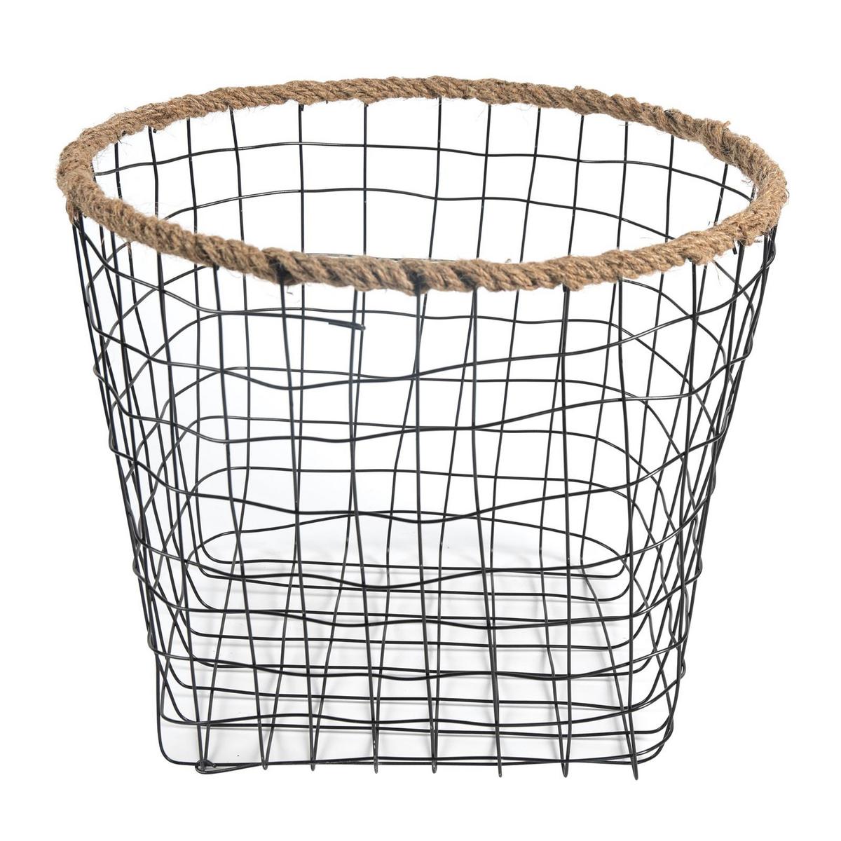 METALLKÖRBE SINO natur, schwarz - Naturfarben, Metall (38/31/38cm) - IDIMEX
