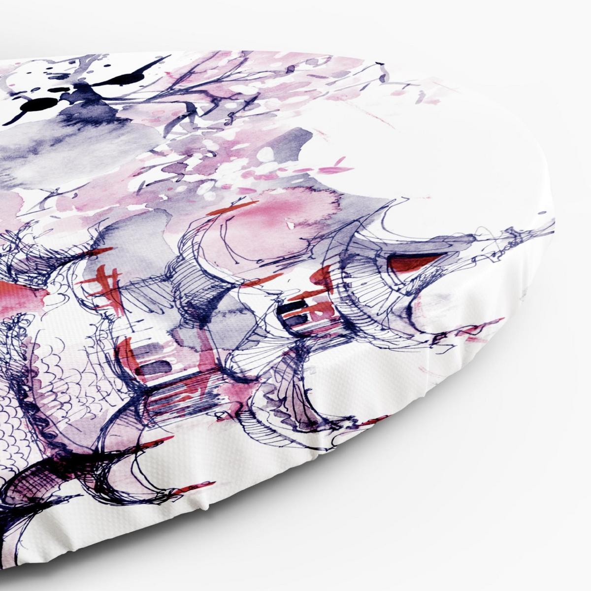 RUNDES BILD Rosa 40/40 cm - Pink/Weiß, Textil (40/40cm) - KUNSTLOFT