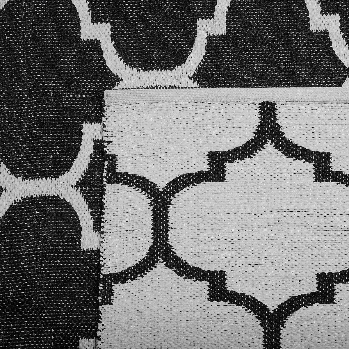 KURZFLOR-OUTDOOR-TEPPICH Aladana 200/140 cm - Schwarz, Kunststoff (140/200cm) - Beliani