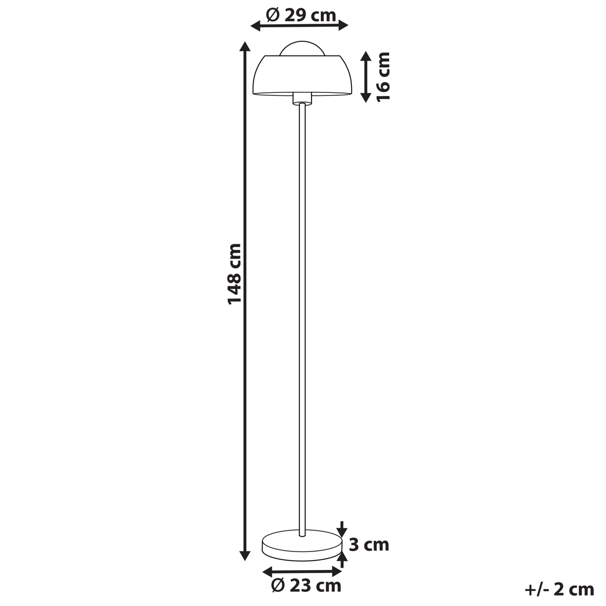 STEHLAMPE Senette 29/29/148 cm - Schwarz, Metall (29/29/148cm) - Beliani