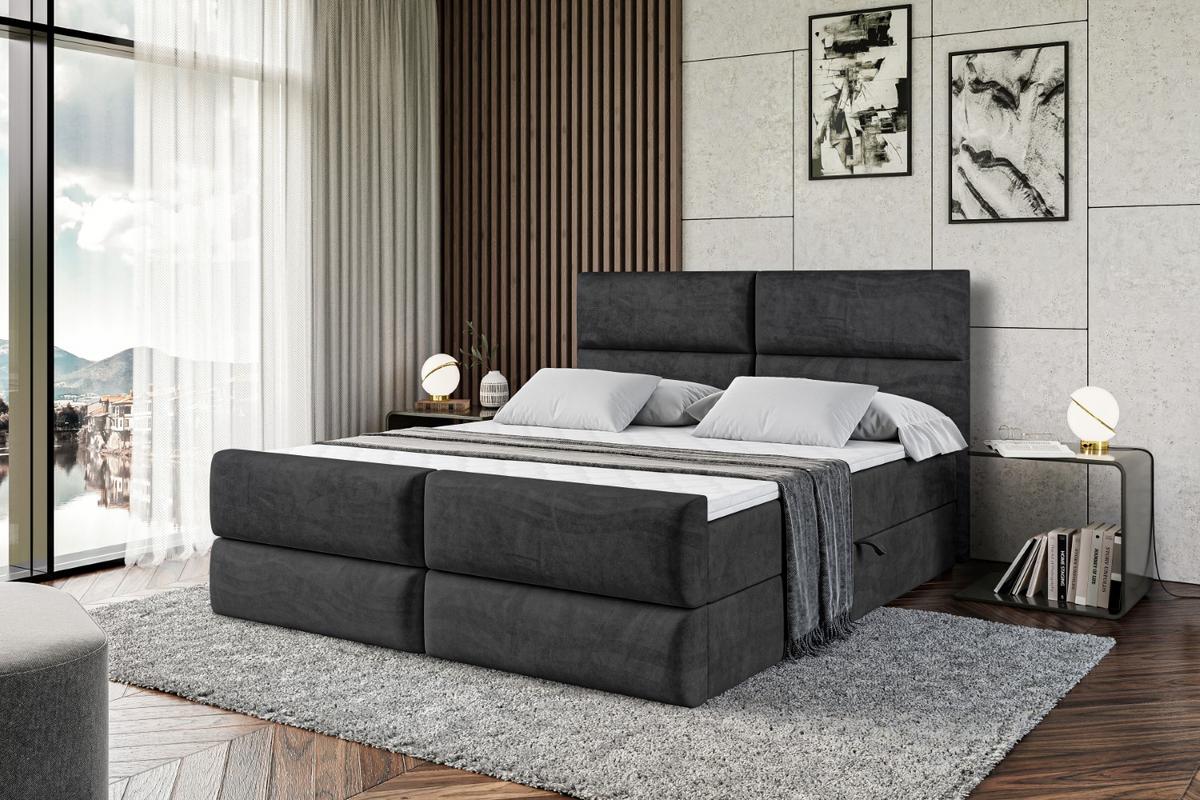 BOXBETT BOXI3-Z - 140x200 cm - H3 - Schwarz - Schwarz, Holzwerkstoff (140/200cm) - ALTDECOR