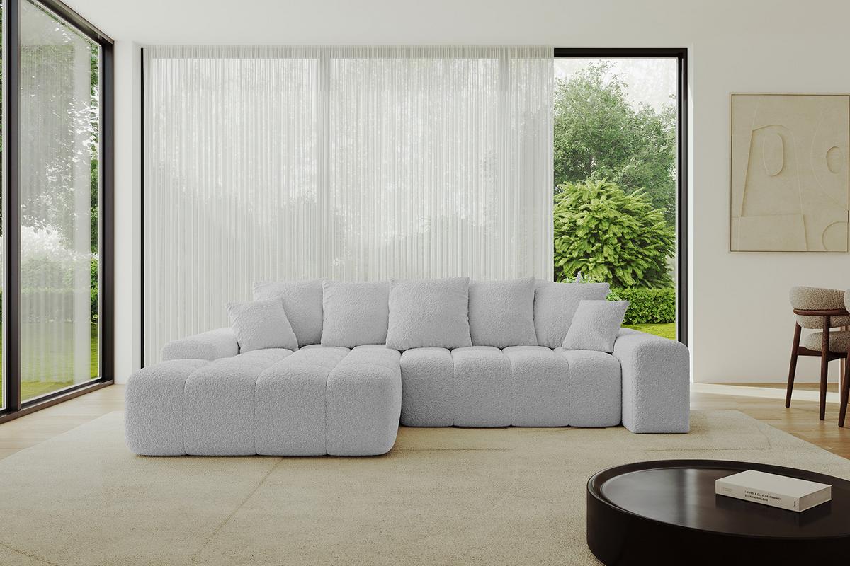 ECKSOFA Ottomane Links ENSI-L - 267x164x69 cm Hellgrau - Hellgrau, Holzwerkstoff/Kunststoff (267/164cm) - ALTDECOR