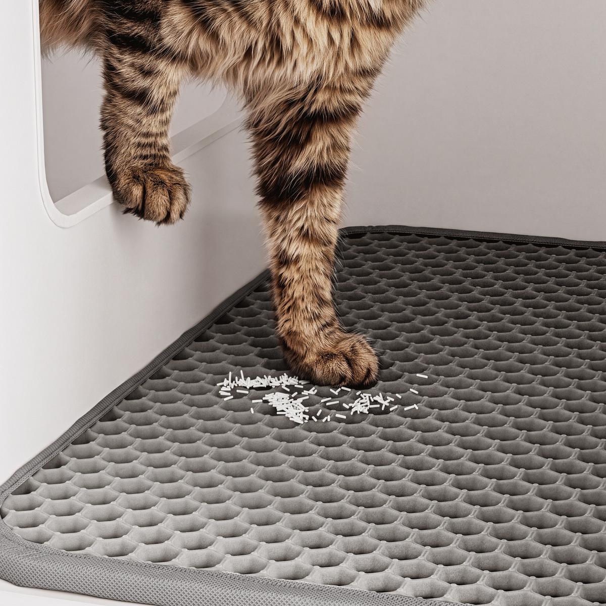 KATZENHAUS mit Katzenklo Verkleidung und Schublade HAT08-E-W - Ahornfarben/Schwarz, Fell/Metall (45/75/85cm) - SoBuy