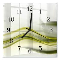 WANDUHR aus Glas 30x30 cm - Abstrakte Linien - Grün, Glas (30/30/0.4cm) - TULUP