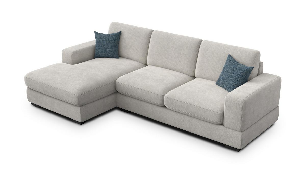 ECKSOFA OTTO 4-Sitzer, creme - Creme/Schwarz, Holz/Textil (279/159cm) - Wozimo