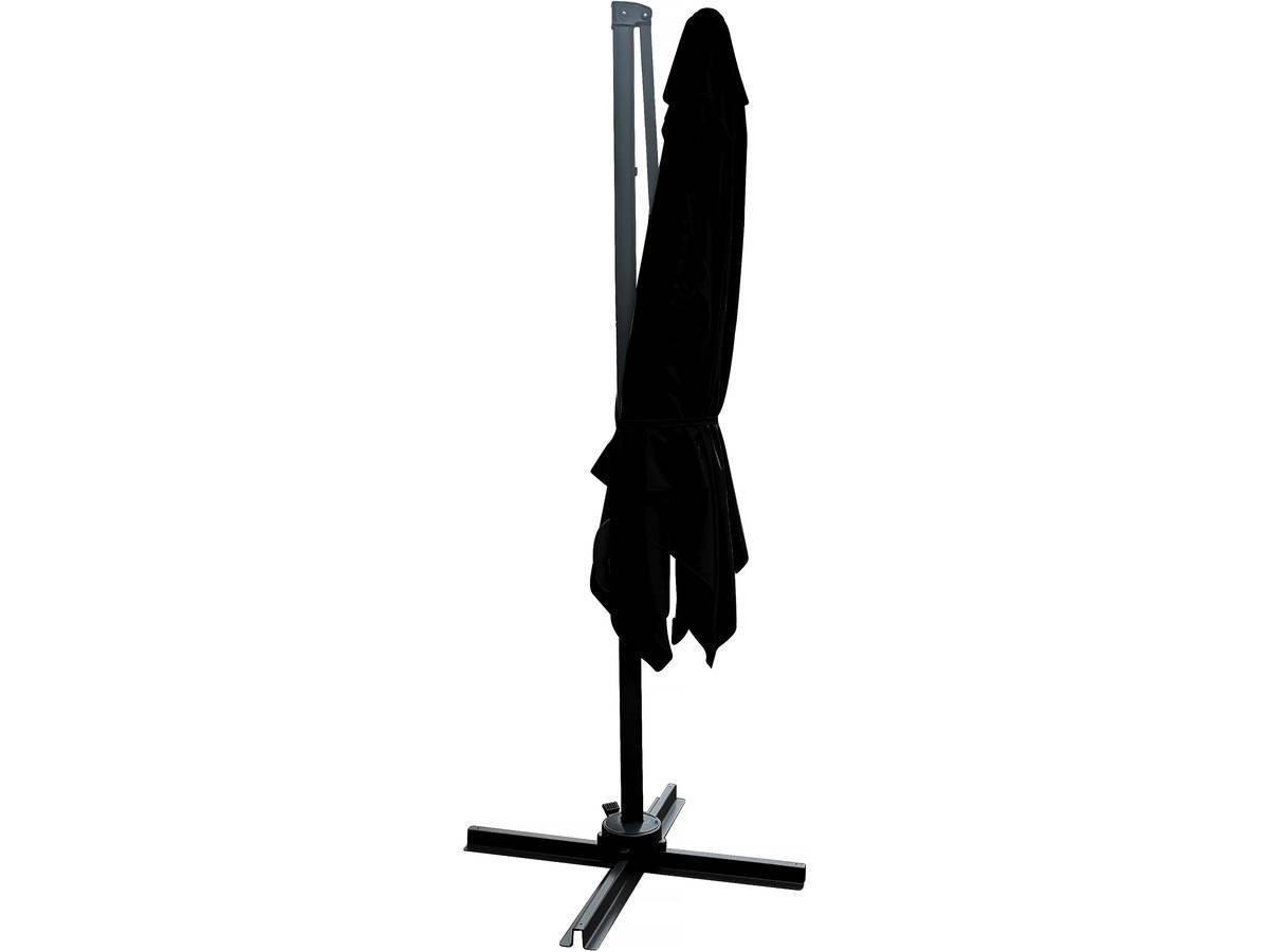 SONNENSCHIRM parasol jardin déporté - 2.5 x 2.5 m - noir Schwarz - Schwarz, Metall (250/250cm) - Habitat Garten